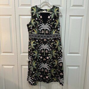 Boden Embroidered Stretch Cotton Midi Dress